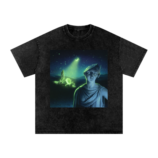 Snow Washed Oversized Cotton T-Shirt