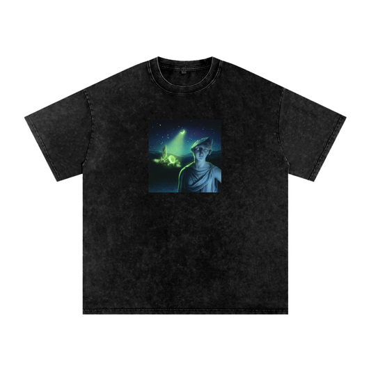 Snow Washed Oversized Cotton T-Shirt